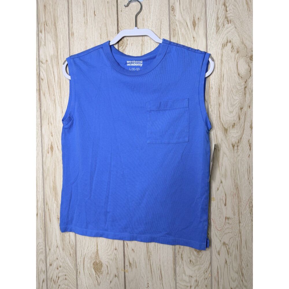 Weekend Academy Boys Oversized Cotton Tank Top with Pocket
